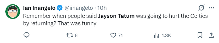 塔图姆复出首战高效三双引领凯尔特人大胜热火